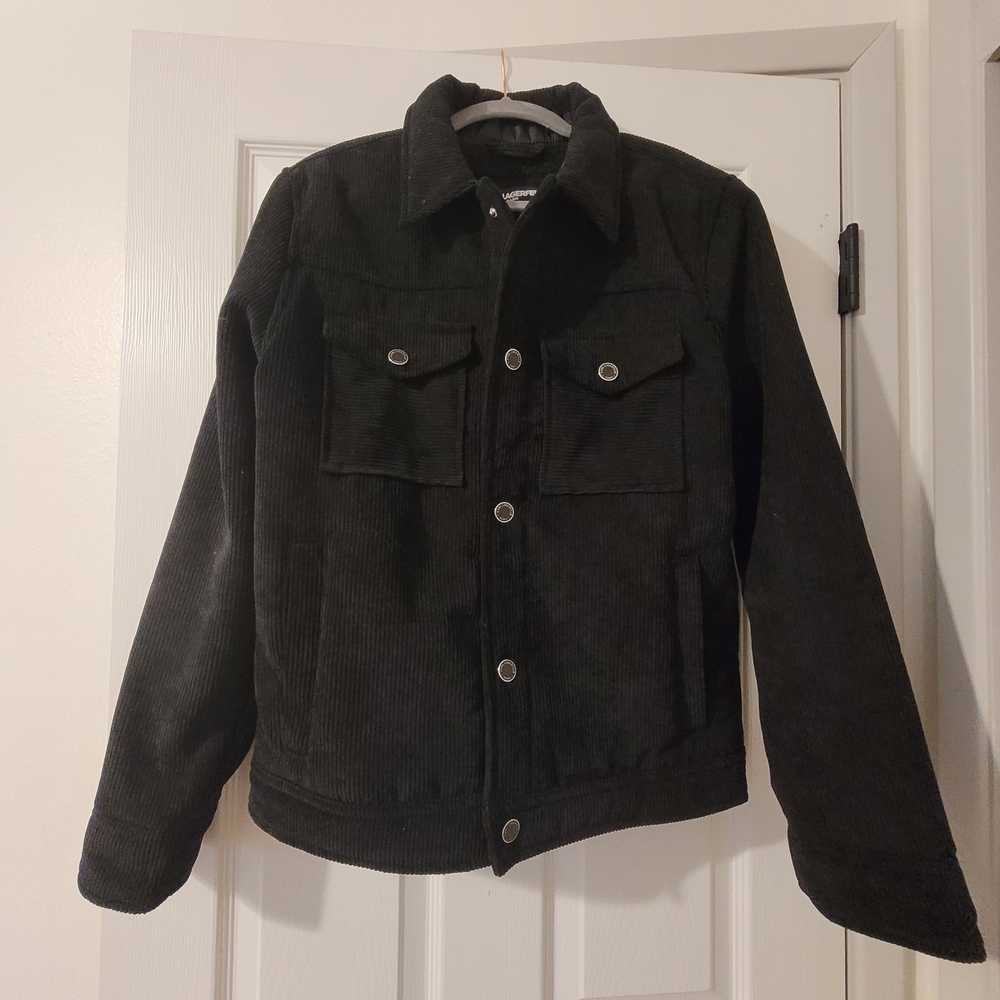 Karl Lagerfeld Black Corduroy Trucker Jacket​